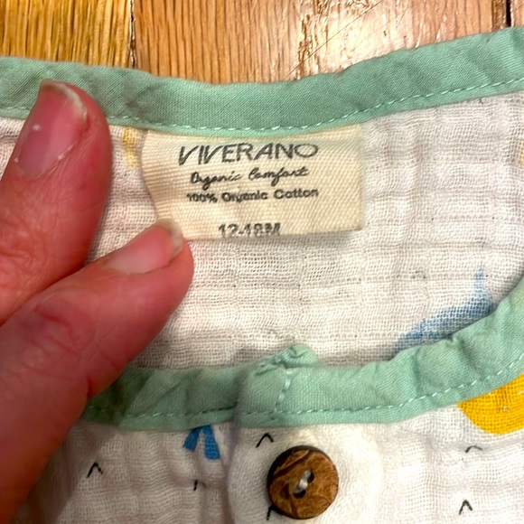 Viverano organics sleeveless romper with pocket - veggie salad - Picture 4 of 5